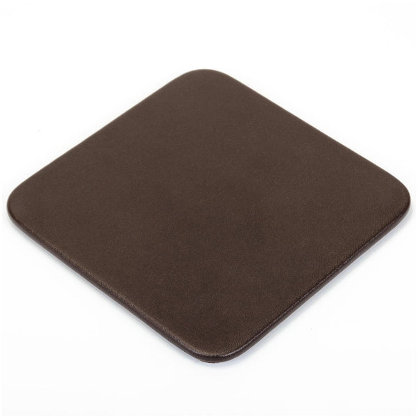 dacasso Chocolate Brown Leather 4" Square Coaster