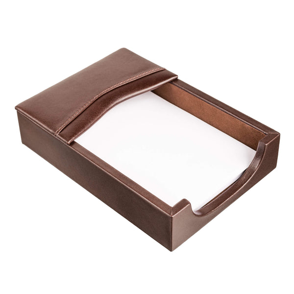 dacasso Chocolate Brown Leather 4 x 6 Memo Holder