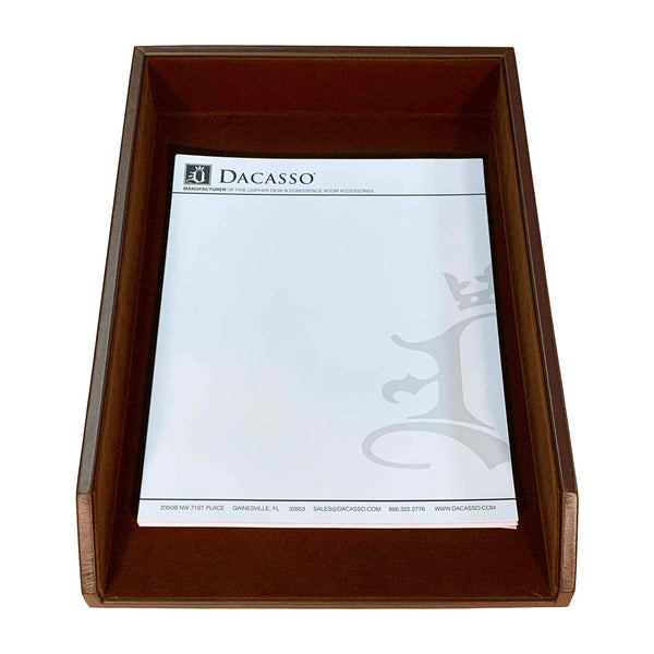 Dacasso Chocolate Brown Leather Legal-Size Tray