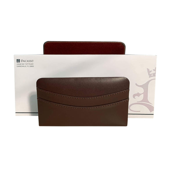 dacasso Chocolate Brown Leather Letter Holder