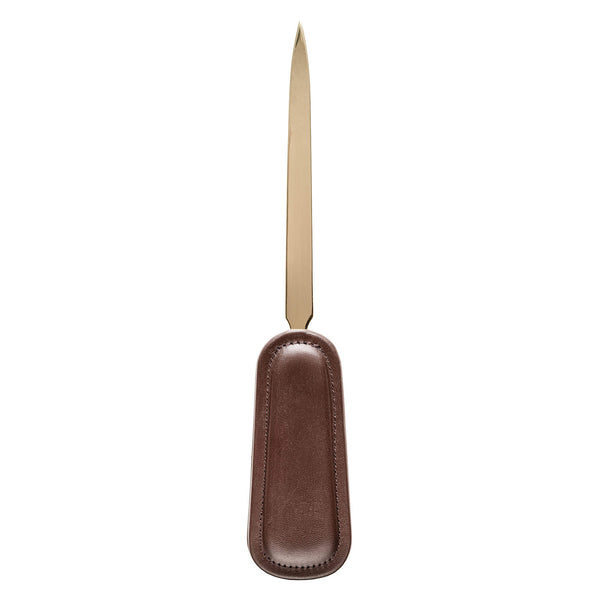 dacasso Chocolate Brown Leather Letter Opener