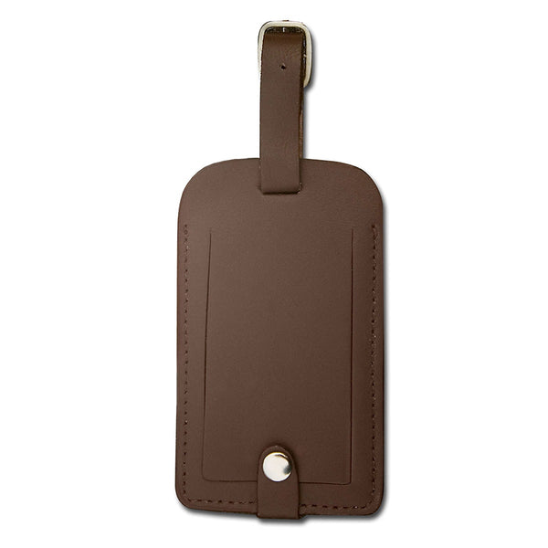 Dacasso Chocolate Brown Leather Luggage Tag