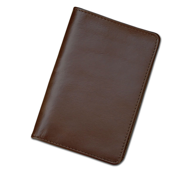Dacasso Chocolate Brown Leather Passport Holder