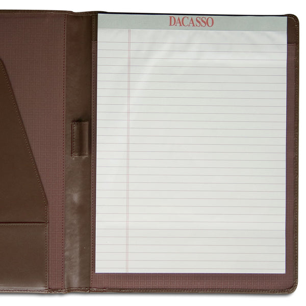 Dacasso Chocolate Brown Leather Standard Padfolio