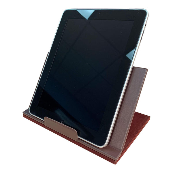 dacasso Chocolate Brown Leather Tablet Stand