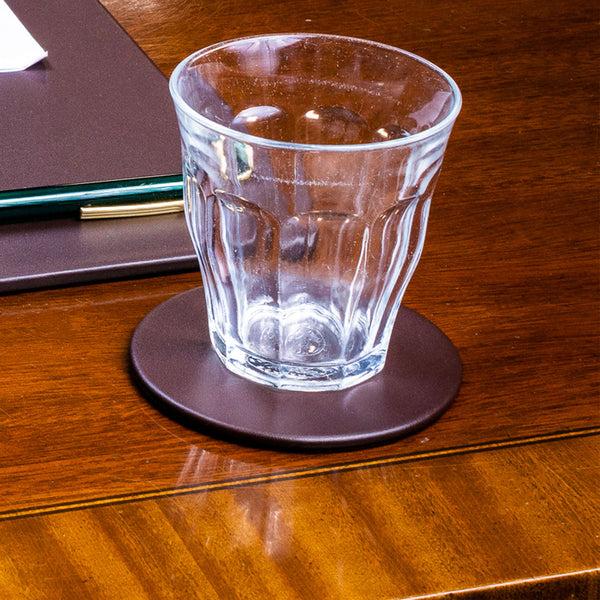 Dacasso Chocolate Brown Leatherette Coaster