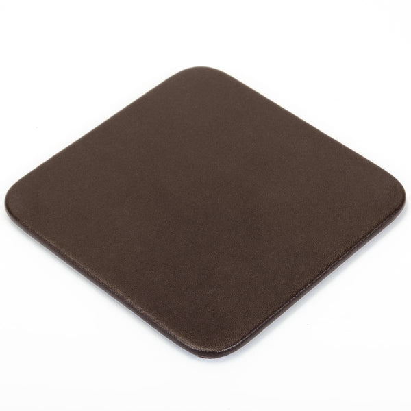 Dacasso Chocolate Brown Leatherette Square Coaster
