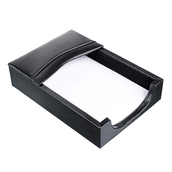 dacasso Classic Black Leather 4 x 6 Memo Holder