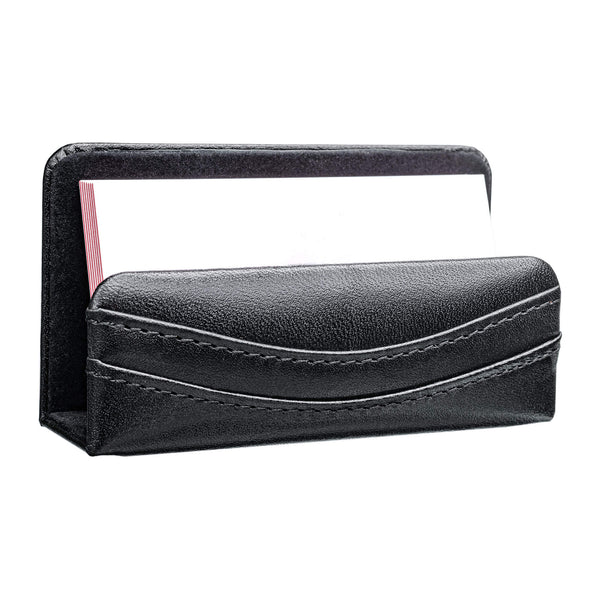 dacasso Classic Black Leather Business Card Holder