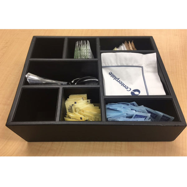 Dacasso Classic Black Leather Condiment Tray