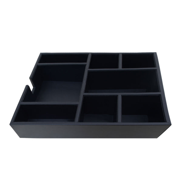 Dacasso Classic Black Leather Condiment Tray