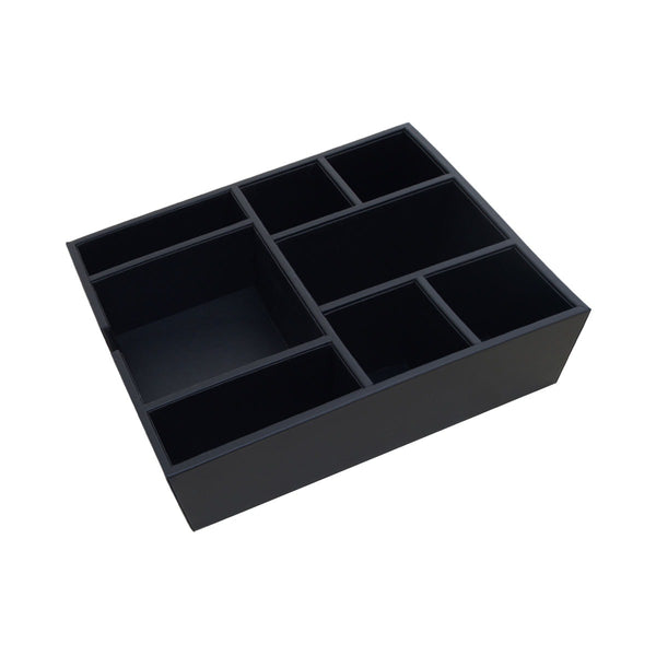 dacasso Classic Black Leather Condiment Tray