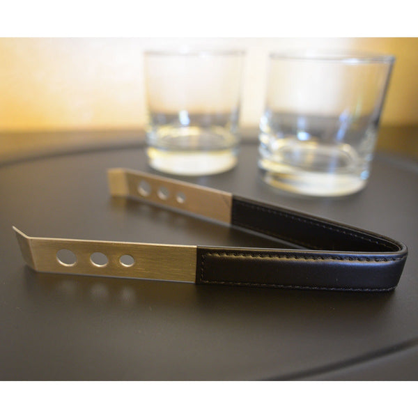 Dacasso Classic Black Leather Ice Tongs