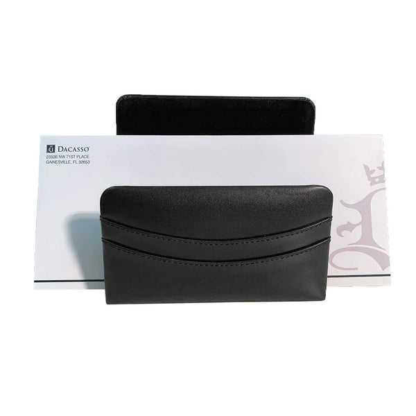 dacasso Classic Black Leather Letter Holder