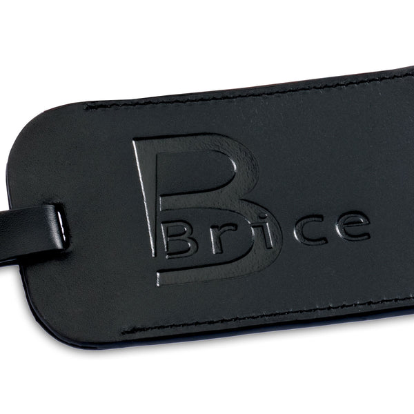 Dacasso Classic Black Leather Luggage Tag