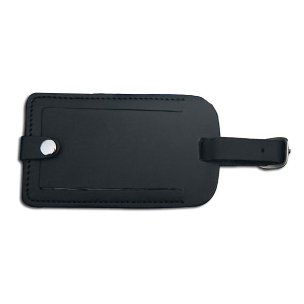 Dacasso Classic Black Leather Luggage Tag