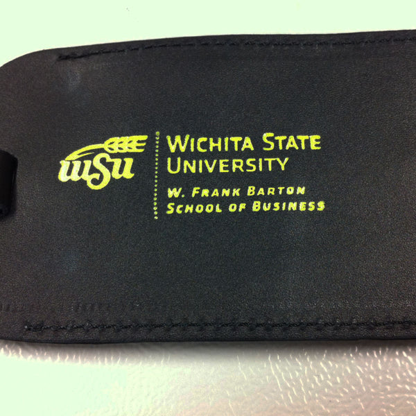 Dacasso Classic Black Leather Luggage Tag