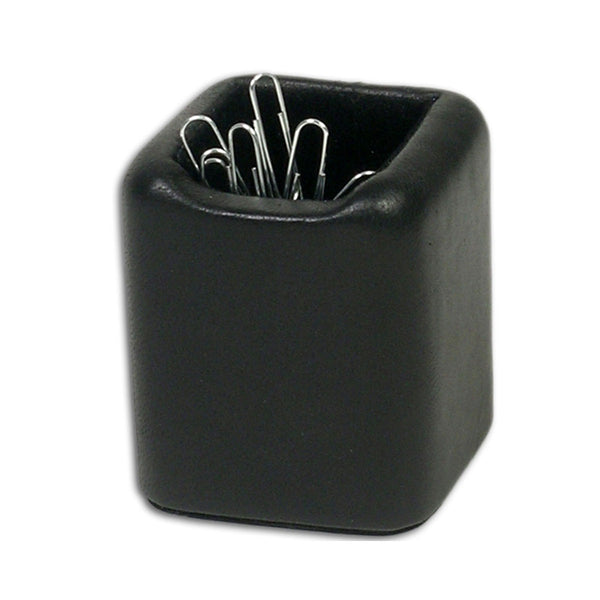 dacasso Classic Black Leather Paper Clip Holder