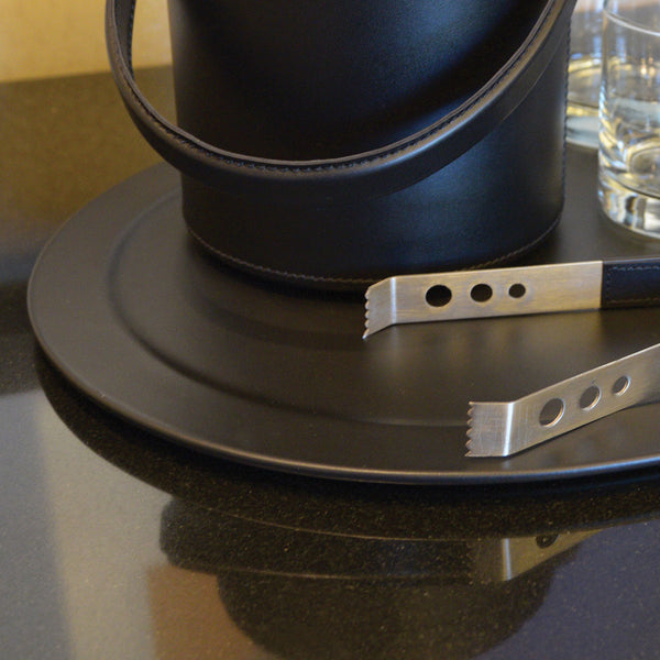 Dacasso Classic Black Leather Serving Tray