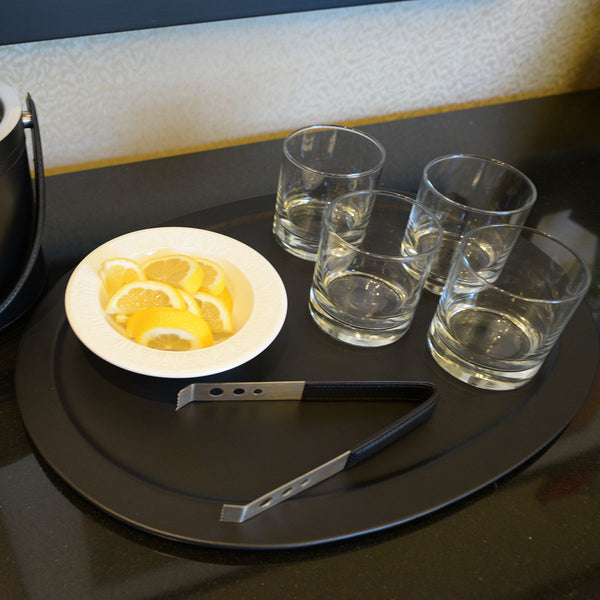 Dacasso Classic Black Leather Serving Tray