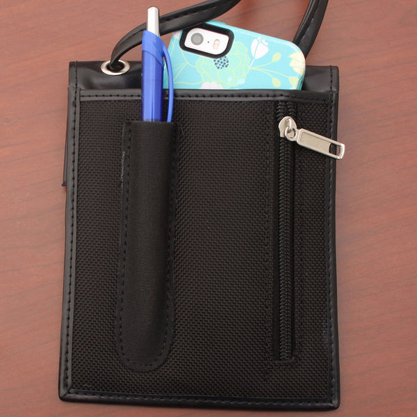 Dacasso Dark Brown Bonded Leather Badge Holder