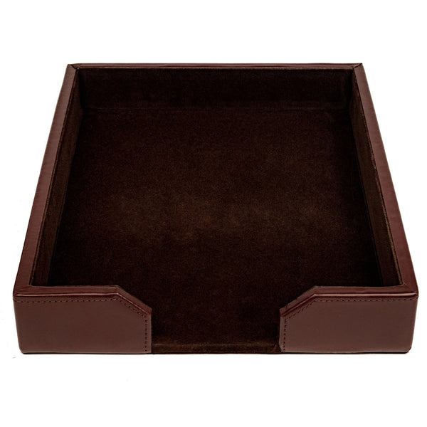dacasso Dark Brown Bonded Leather Letter Tray