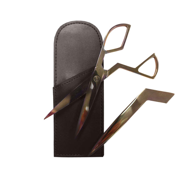 Dacasso Dark Brown Bonded Leather Mini Library Set