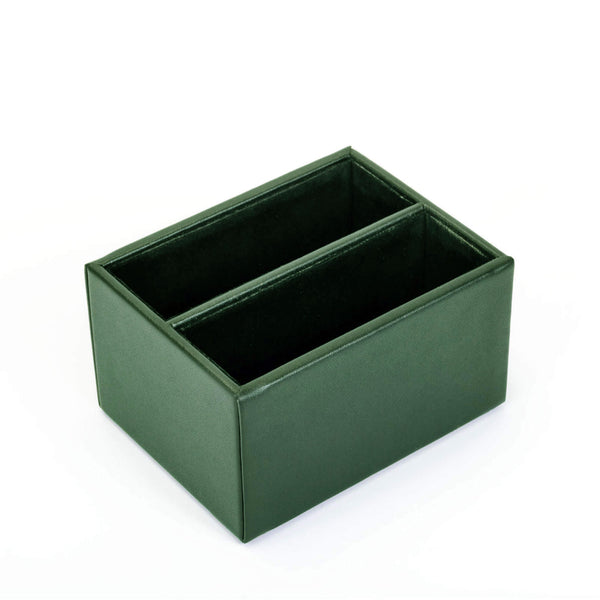 dacasso Dark Green Leather 10pc Coaster Holder