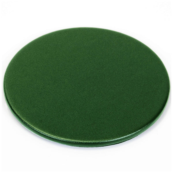 dacasso Dark Green Leather 4" Round Coaster