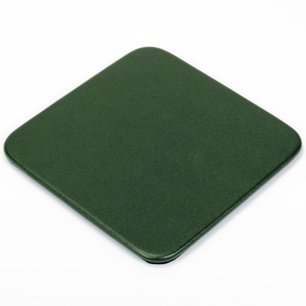 dacasso Dark Green Leather Coaster Square