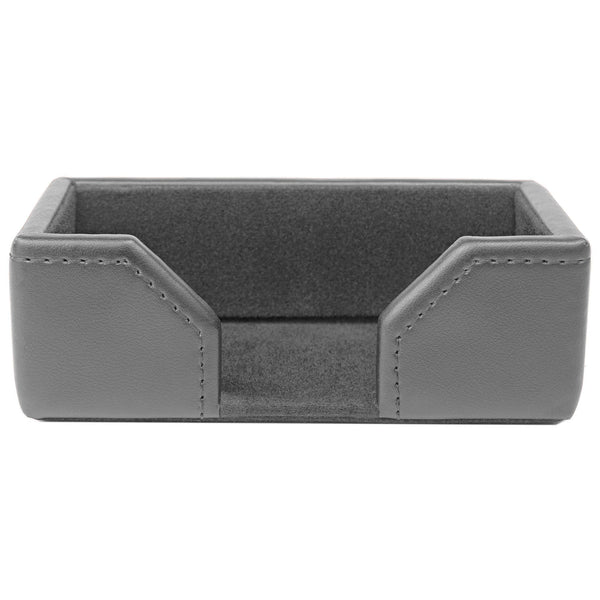 Dacasso Gray Bonded Leather Business Card Holder