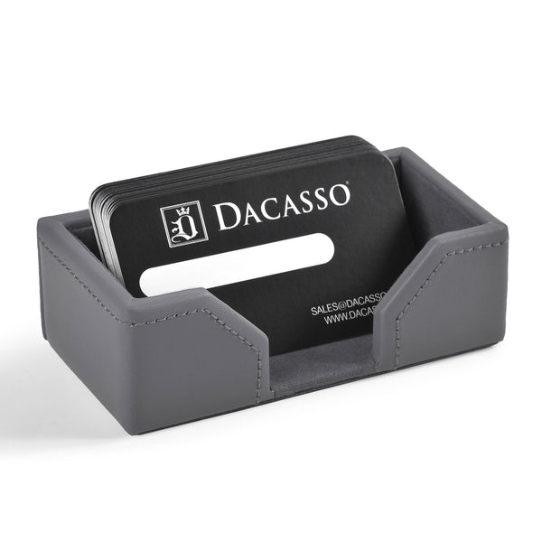 dacasso Gray Bonded Leather Business Card Holder