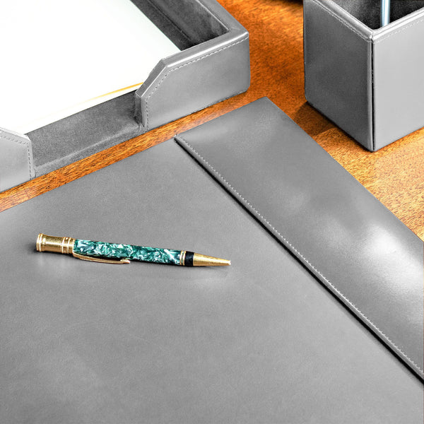 Dacasso Gray Bonded Leather Desk Pad 30 X 18