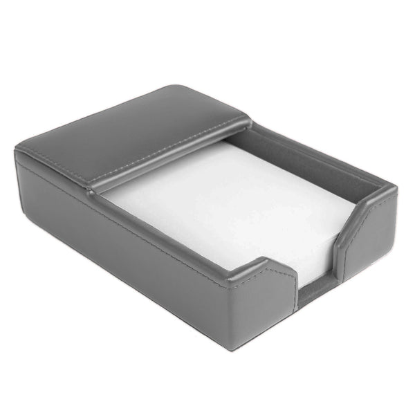 Dacasso Gray Bonded Leather Memo Holder