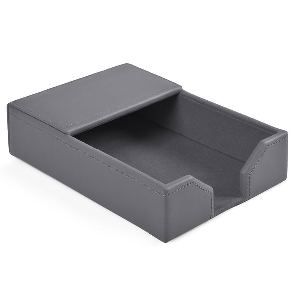 dacasso Gray Bonded Leather Memo Holder