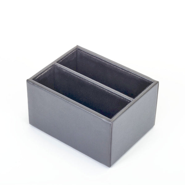 dacasso Gray Leather 10pc Coaster Holder