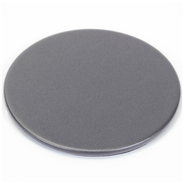 Dacasso Gray Leather 4 Round Coaster Set W/ Holder