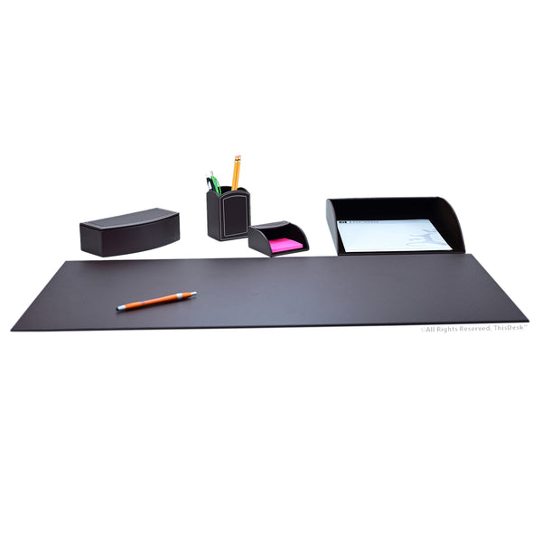 Dacasso Home/Office 5pc Desk Accessory Set - Brown