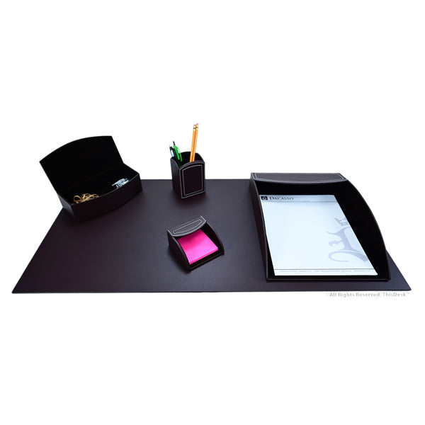 dacasso Home/Office 5pc Desk Accessory Set - Brown