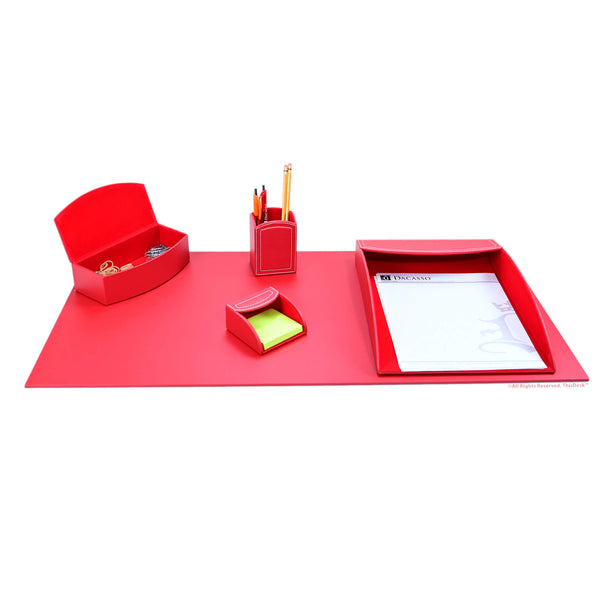 dacasso Home/Office 5pc Desk Accessory Set - Red