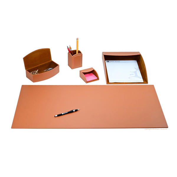 Dacasso Home/Office 5pc Desk Accessory Set - Tan