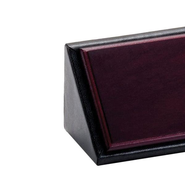 Dacasso Mahogany (Rosewood) & Black Leather Name Plate