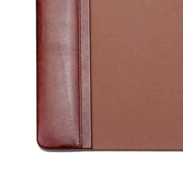 Dacasso Mocha Leather 22" X 14" Side-Rail Desk Pad