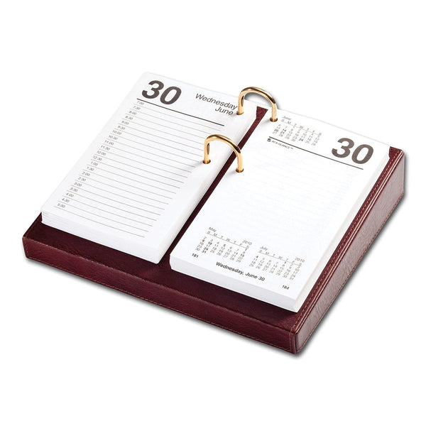 dacasso Mocha Leather 3.5" x 6" Calendar Holder