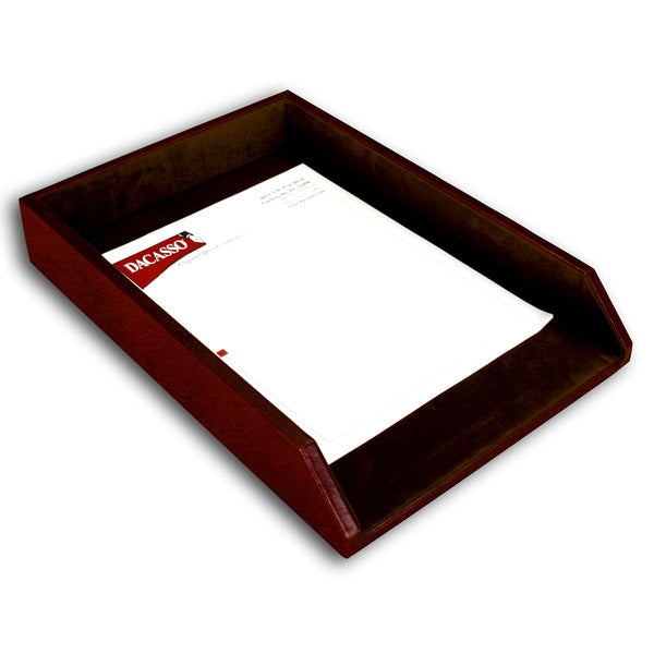 dacasso Mocha Leather 3-Piece Desk Set