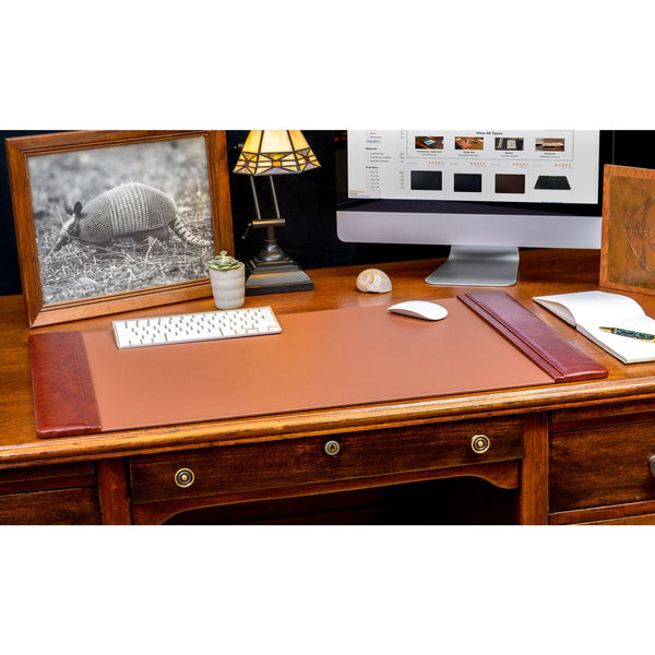Dacasso Mocha Leather 34" X 20" Side-Rail Desk Pad