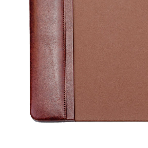 Dacasso Mocha Leather 34" X 20" Side-Rail Desk Pad