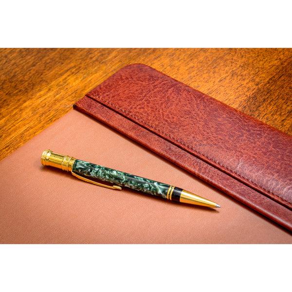 Dacasso Mocha Leather 38" X 24" Side-Rail Desk Pad