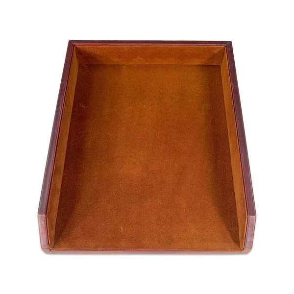 Dacasso Mocha Leather Letter Tray