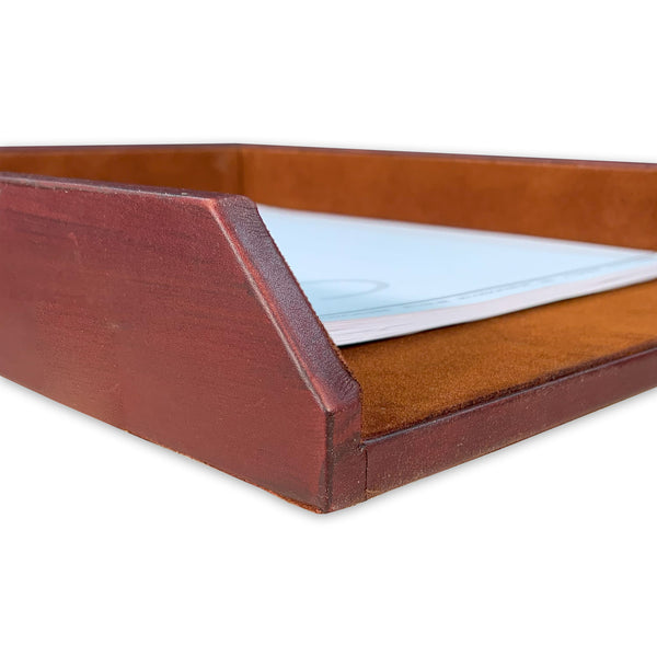 Dacasso Mocha Leather Letter Tray